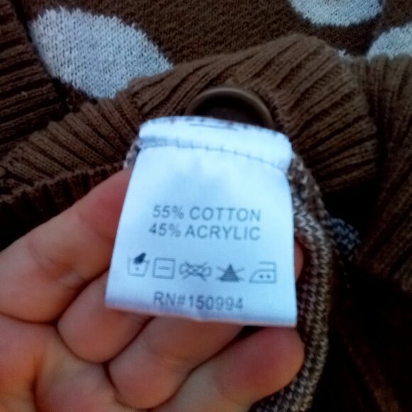 NIKKAK CARDIGAN JUNIORS SIZE XS BROWN YIN YAN PRINT THREE BUTTON CLOSURE STRETCH - Picture 8 of 8